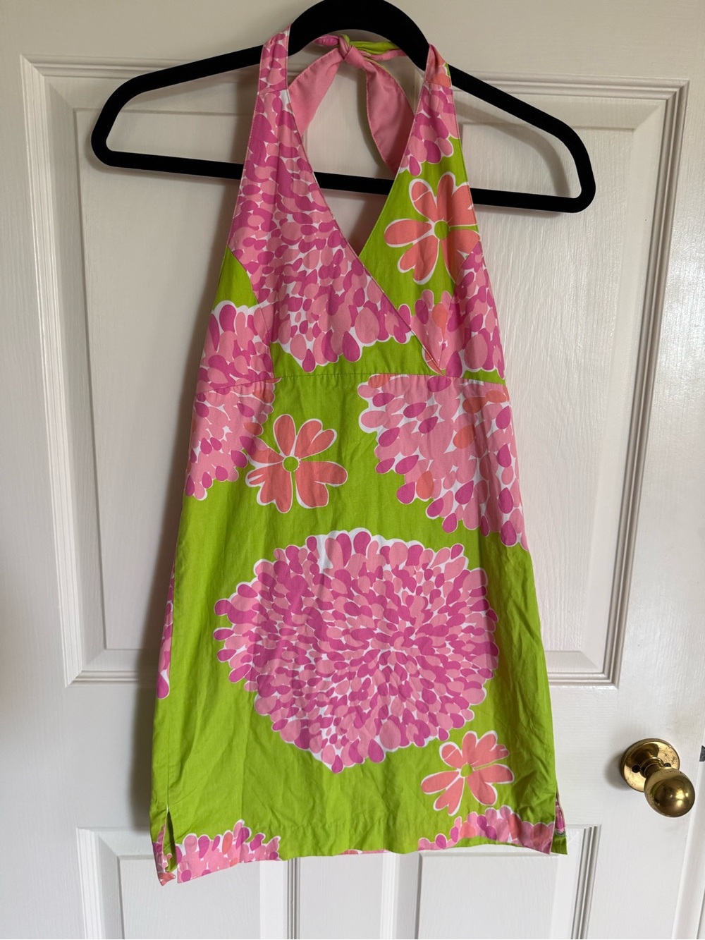 Lilly Pulitzer Girls' Pink and Green Floral Halter Dress